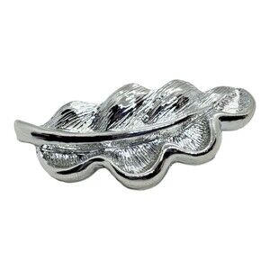 Vintage Signed Gerry's Silvertone Leaf Brooch Pin 1.5"